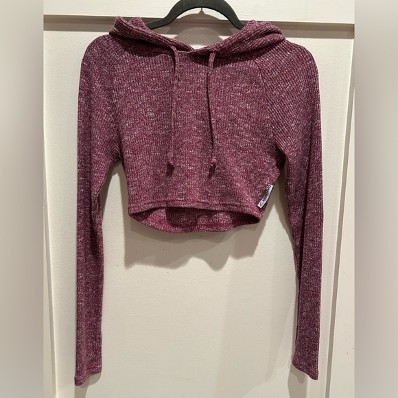Gymshark Slounge Cropped Pullover Hoodie | Women’s Size S | Deep Plum - Picture 4 of 5